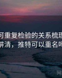 推特与可重复检验的关系梳理：一页讲清，推特可以重名吗