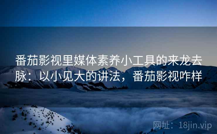 番茄影视里媒体素养小工具的来龙去脉：以小见大的讲法，番茄影视咋样