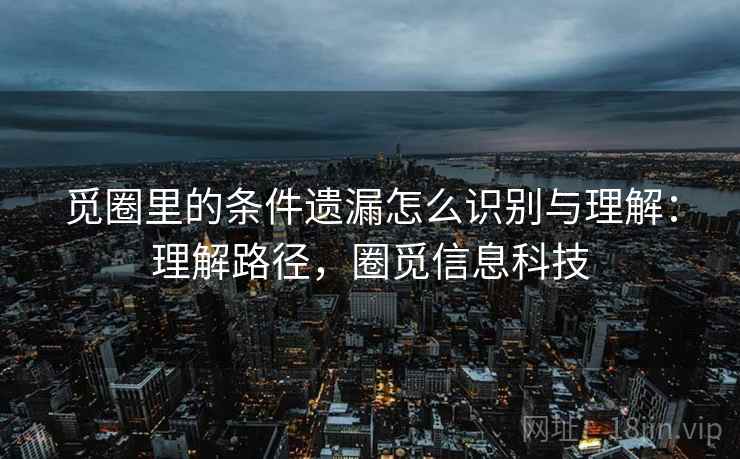 觅圈里的条件遗漏怎么识别与理解：理解路径，圈觅信息科技