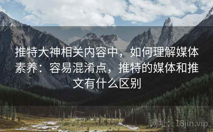 推特大神相关内容中，如何理解媒体素养：容易混淆点，推特的媒体和推文有什么区别