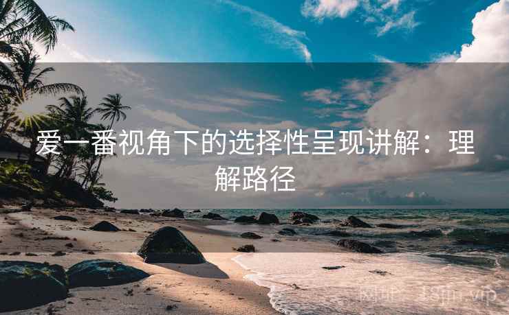 爱一番视角下的选择性呈现讲解:理解路径 爱一番视角下的选择性呈现讲解:理解路径